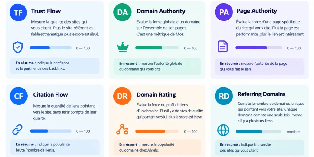 les métriques du backlink